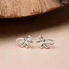 Hoop örhängen Shanice S925 Sterling Silver Bow Rheinestone Shiny Earring For Women Fashion Jewelry Bride Party Wedding Friends Gifts