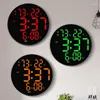 Wall Clocks 10 Inch Simple LED Clock Living Room Multifunctional Electronic Mute Temperature Alarm Calendar