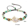 Charm Bracelets Moon & Star Pendant Bracelet Black Hematite Lava Yoga Braided For Women Men Healing Reiki 4MM Beads Wristbands