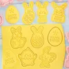 Backformen 8PCS Ostern Cookie Cutter Ei Keks Form 3D Cartoon Fondant Werkzeug Form Dekorationen 2023