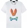 Pyscho Bunny Polo Рубашка дизайнер-дизайнер-кролика с узором из хлопкового хлопкового ореота