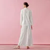 Women's Sleepwear Autumn Pajamas White Top Loose Trousers Two-piece Fashion Women Home Clothes Lapel Pyjama Pour Femme Loungewear Pijama