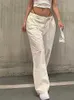 Pantalon femme Capris Weekeep cordon Baggy blanc Cargo pantalon taille basse jambe large pantalons de survêtement Streetwear femmes Jogging Capris y2k Harajuku 90s pantalon L230310