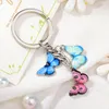 Keychains Double Butterfly Keychain Colorful Key Chain Ring Holder Charm Fashion Simple Insect Bag Pendant Jewelry Fier22