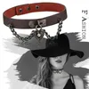 Chokers 15'' Trendy Sexy Punk Leder Herz Muster Kragen Halskette Handgemachte Schloss Drop Anhänger Schwarz Für WomenChokers Llis22