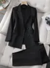 Garnitury damskie Blazers Blue Purple Black Women Blazer and Pant Suit Office Dam Business Work Nurku