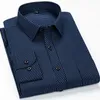 Camisas casuais masculinas vestido para manga longa cor pura listrado xadrez top streetwear roupas vintage 230309