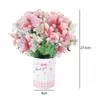 Presentkort 1pc 3D Pop Up Greating Card Bouquet gratulationskort Floral Bouquet Presentkort för Mothers Day Examens Jubileumsdekoration Z0310