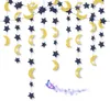 Décoration de fête or musulman Ramadan bannière lune étoile lampe guirlande suspendue ornement EID moubarak maison 2023 fournitures