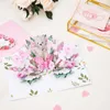 Presentkort 3D Pop Up Flower Greeting Wedding Invitations Card Mothers Day Easter Postcards Sweethearts Rose Bear Pop Up Card Z0310