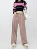 Kvinnors jeans brett ben för kvinnor vintage klassisk pojkvän rak full längd denim byxor koreanska mode streetwear