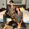 Women's Sleepwear Lovers pajamas for men and women age season thin men leisurewear silk long-sleeved suit for young students 230310