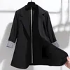 Damespakken Zomer Single Button Solid Color Rapel Business Blazer Spring en Autumn Office Lady Dunne Suit Jack Loose Fit Women