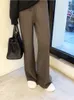 Pantaloni da donna Capris Sumuyoo addensati pantaloni a gamba larga lavorati a maglia donna inverno chic pantaloni larghi a righe Femme casual pantaloni a figura intera caldi maglione 230310