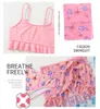 Un pezzo 3 pezzi estate Falbala ragazze bambini costume da bagno in pizzo deco stampa bambino bambini bikini set 2022 neonata costumi da bagno gonna da bagno Come W0310