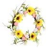 Decorative Flowers Wreaths Easter Wreath Door Egg Spring Decorations Front Decor Garland Hanging Ornaments Floral Artificial Sunflower Eggs Twig P230310 P230310