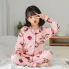 Pajamas 2-12 Years Toddler Girl Pajama Set Spring Autumn Baby Boy Pajama Set Pink Rabbit Print Children Pyjamas Kids Clothing Sets 230310