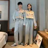 Women's Sleepwear Lovers pajamas for men and women age season thin men leisurewear silk long-sleeved suit for young students 230310