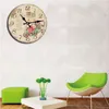 壁時計ヴィンテージの木製の丸い時計カフェ・デ・ローゼ