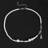 Choker Pearl -ketting met strass Letter Een hangende ketting mannen kralen kraag 2023 mode sieraden accessoires mannelijk