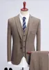 Costumes pour hommes style coréen Slim Fit hommes bureau costume décontracté Simple couleur unie simple boutonnage Blazer gilet pantalon trois pièces