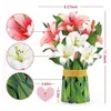 Gift Cards Paper PopUp Cards Lilies Flower Bouquet 3D Popup Greeting Cards for Mom Mothers Day Greeting Cards All Occasions Z0310