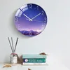 Wandklokken glazen wandklok modern design landschap licht luxe kleurrijke kunst reloj pared decorativo klokken woonkamer slaapkamer home decor 230310