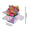 Gift Cards Paper Up Flowers Colorful Birthday Cards For Women Mother's Day Card Forever Flower Bouquet 3D Up Paper Flower For Easter Mother Z0310