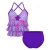 Één-stuks kinderen meisjes zeemeermin zwempak badpak bikini 2pc set badmode kinderzwempak babykleding zomer strandkleding vakanties sets w0310