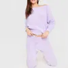 Women's Two Piece Pants Casual Pieces Set Knitted Sweat Suit Sweatpants Cotton Winter Pullover Plus Size Pink Tracksuit Women O-neck Top