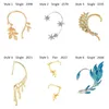 Backs Coldings 1 PCS Rhinestones klipsy do uszu 2023 Kobiety wróżka mankiet bez przeszywania gotycka Halloween Earcuff biżuteria