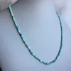 Chains Small Size Faceted Natural Stone Jewelry 3mm Hubei Turquoise Necklace Vintage Classic Beaded Chain 45cm Strand