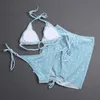 Luxo de três peças Bikinis de moda feminina Bikinis Set Sexy Clear Shap Shapes Swimses Designers Senhoras de maiús