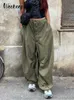 Женские штаны Capris weekeepe Случайные грузовые штаны с низким уровнем расти