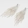 Brincos do garanhão Europeu e americano Exagerado Longa cadeia de moda Tassel Tassel Feminino Style Diamond Diamond