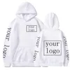 Heren Hoodies sweatshirts je eigen ontwerpmerk foto gepersonaliseerde aangepaste mannen vrouwen sms'en diy hoodies sweatshirt casual hoody kleding mode 230310