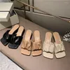 Hausschuhe Mode Frauen Niedrige Dünne Heels Slides Schuhe Temperament Wort frauen Flache Slip Auf Sommer Kleid Pantoletten Flip-Flops