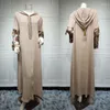 Lässige Kleider Tassel Kaftan Frauen marokkanischer Kaftan Vintage Djellaba Sfifa Diamond Kapuze Abaya Arabisch Muslim Dubai Saudi Black Abayas