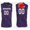 Custom Northwestern Wildcats Basketball Jersey NCAA College Pete Nance Pat Spencer Miller Kopp Young Boo Buie Gaines Robbie Beran Turner