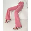 Женские джинсы Spring Pink Pint Denim Jeans Женщины с высокой талией уличная одежда мешковатые джинсы Женские брюки прямо широкие джинсы для ног 230310