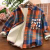 Vestes chemise pour garçons automne et hiver coton Hsome manteau moyen enfants Plaid manches longues en peluche printemps 230310