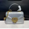 أعلى مقبض حقيبة ساعي رفرف حقائب صغيرة محفظة جلدية حقيبة يد Crossbody مجوهرات القلب مشبك محافظ سلسلة Pouchette 5A جودة 0310106