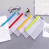 Vattentät plastdragare Pappersfilmappbok Pencil Pen Case Bag Files Dokumentväska för kontorsstudentförsörjning för A4 A5 A6 B5