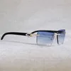 Occhiali da sole di moda firmati di lusso Sconto del 20% Strass vintage Corno di bufalo naturale Senza montatura Uomo Legno di pavone Occhiali quadrati grandi Occhiali da donna Oculos EyewearKajia