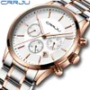 CRRJU montre pour hommes Top marque de luxe décontracté chronographe Quartz montre-bracelet Style de mode mâle militaire étanche calendrier Clock297c