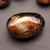 Decorative Figurines 1PC Red Agate Stone Natural Polished Ribbon Lace Crystal Palm Jewelry Making DIY Bracelet Necklace