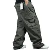 Spodnie męskie szerokie nogi Hip Hop Spodnie Mężczyźni Casual Cotton Harem Cargo Spodnie luźne workowate spodnie streetwear plus size joggers Men un30310