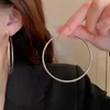 Pendientes de aro Lovelink, redondos de Color dorado y plateado a la moda para mujeres, joyería de moda para niñas con círculo grande exagerado