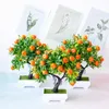 Dekorative Blumen Bonsai Pflanzen Fake Baum Orange Schaum Obst Topf für Heimdekoration Zubehör Jahr Dekor