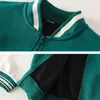 Vestes Printemps Vert Noir Lettre Baseball Veste Bébé Garçons Vêtements De Mode Pour Adolescent Enfants Cardigan 3 À 13 Enfants Casual Outwear Manteaux 230310